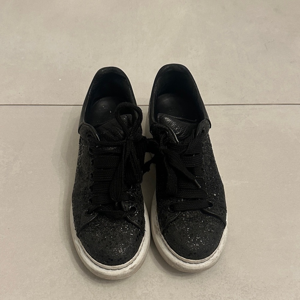 Alexander McQueen Black Glitter Sneakers